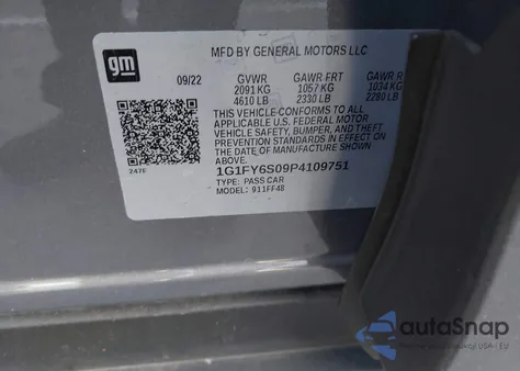 2023 Chevrolet Bolt Euv Fwd Lt из США, поврежденный, VIN 1G1FY6S09P4109751
